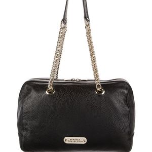 Versace Collection Black Leather Shoulder Bag